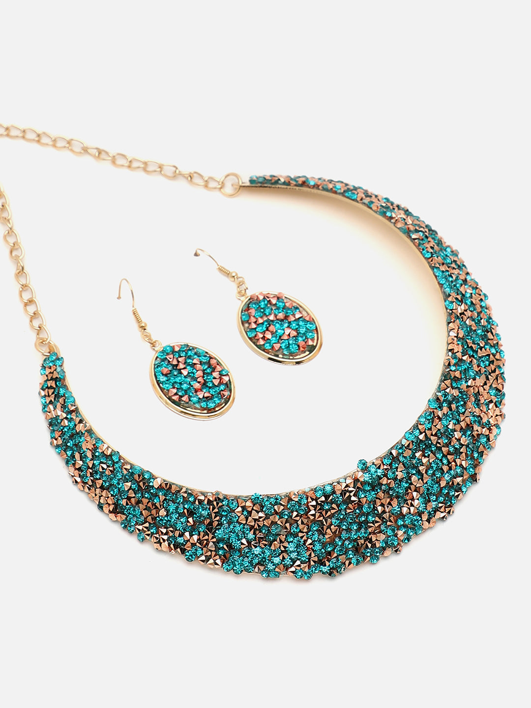 SOHI GREEN STONES JEWELLERY SET