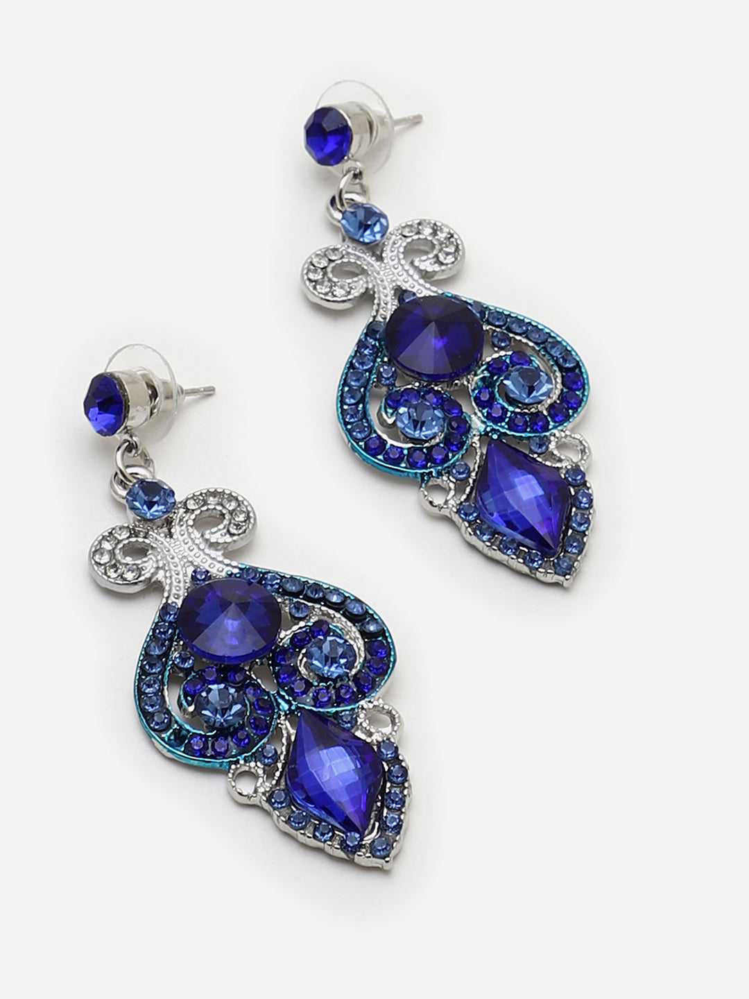 SOHI BLUE STONES NECKLACE & EARRING SET