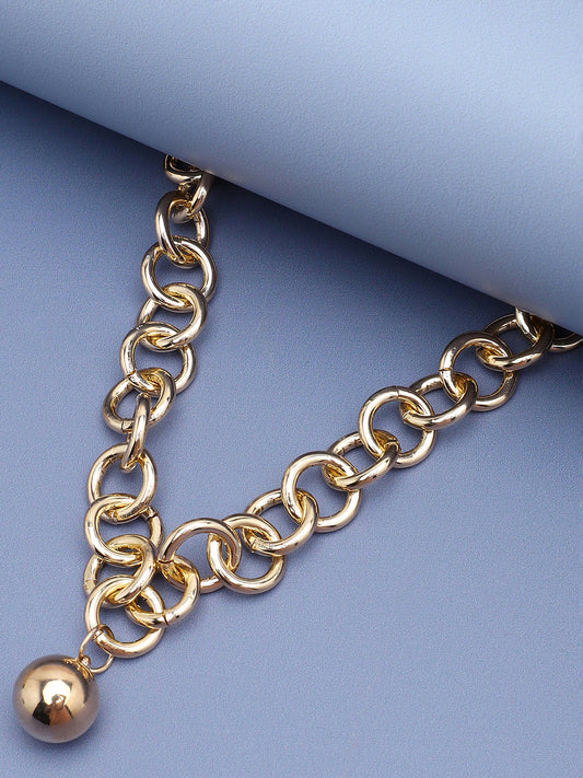 Gold Plated Party Designer Stone Necklace For Women