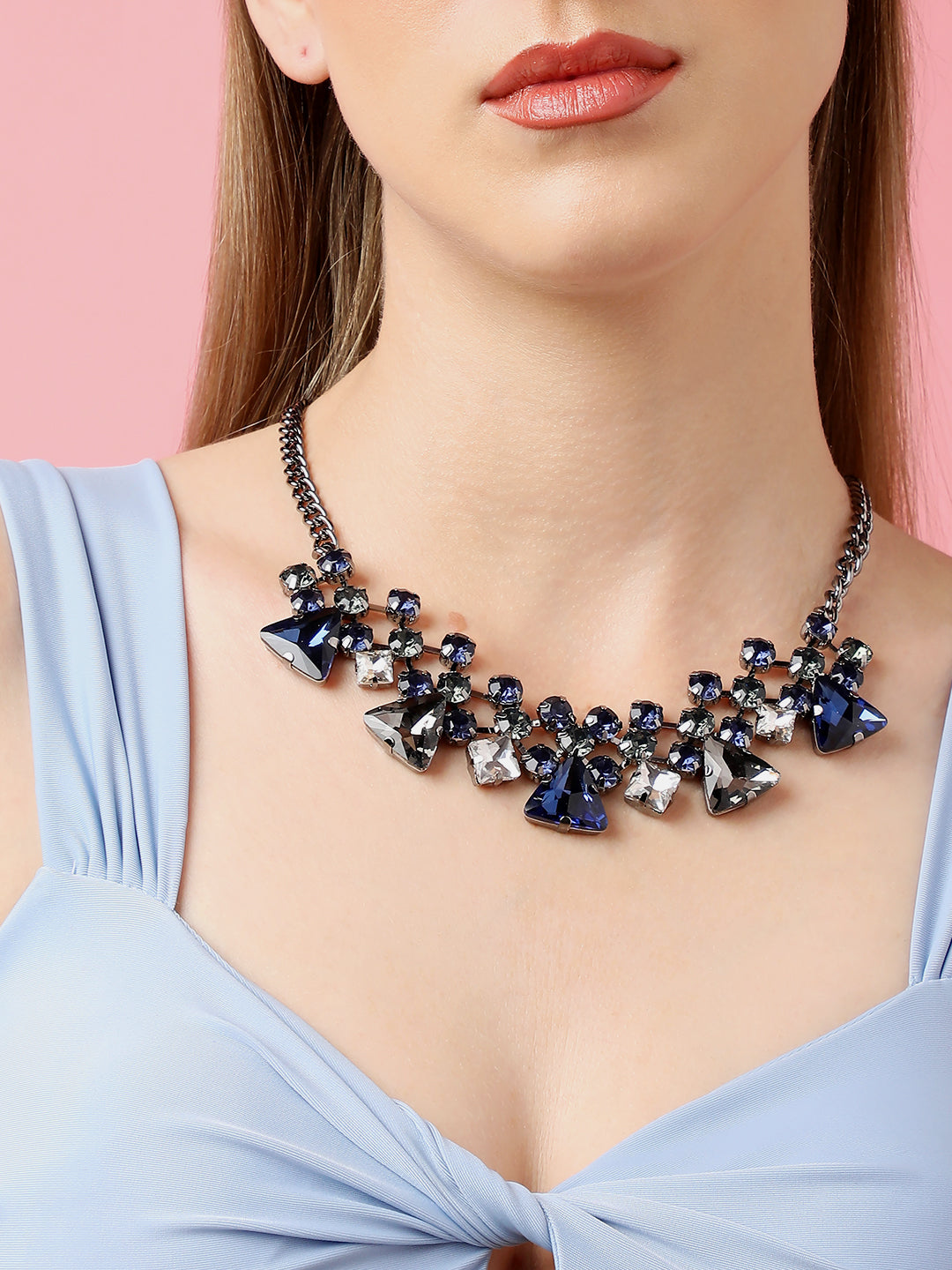 Gold Plated Party Designer Stone Necklace For Women