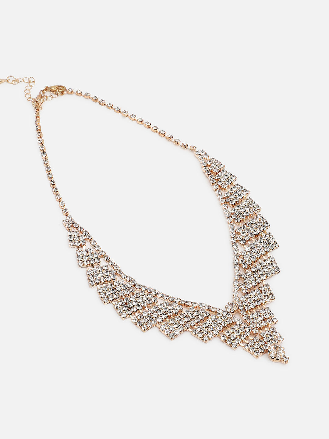 Gold Plated Party Designer Stone Necklace and Earring Set For Women