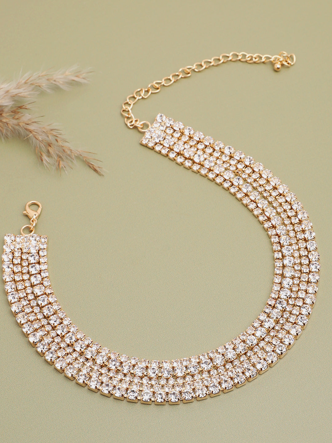 Gold Plated Party Designer Stone Necklace For Women
