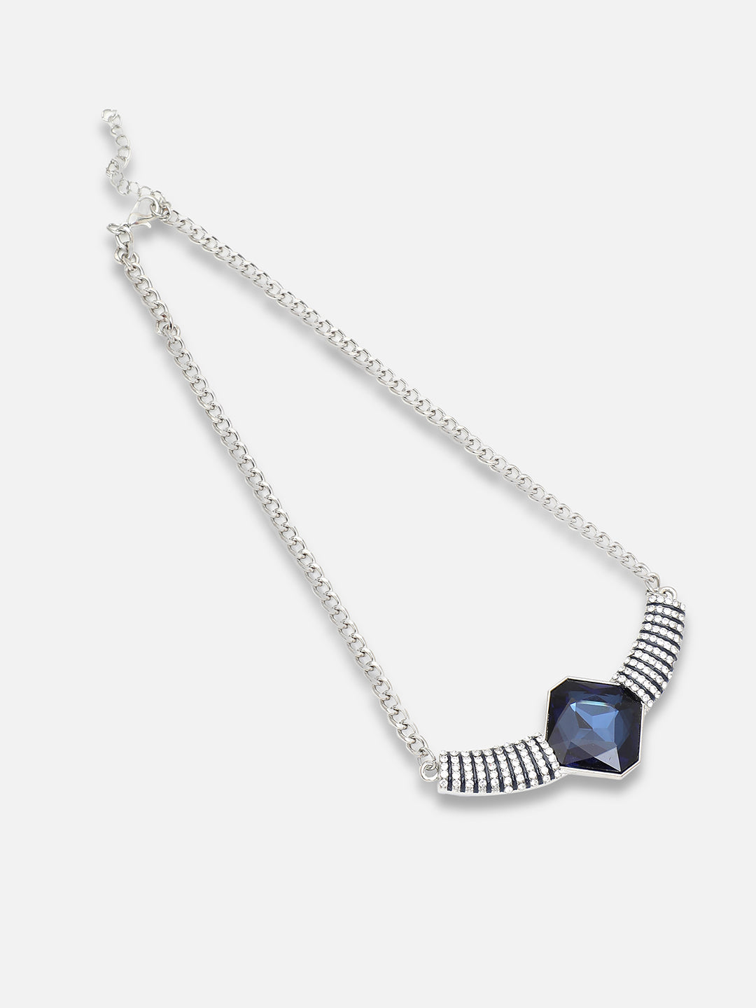 Silver Plated Party Designer Stone Necklace For Women