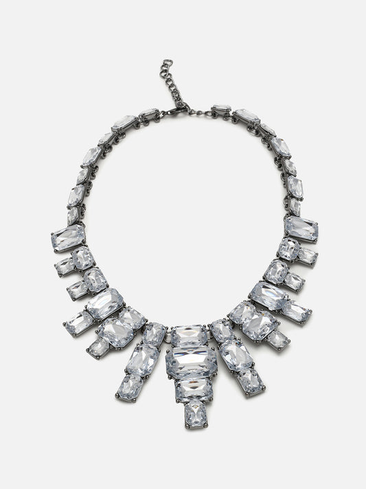 Silver Plated Designer Stone Necklace