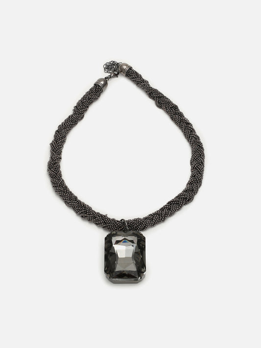 Silver Plated Designer Stone Necklace