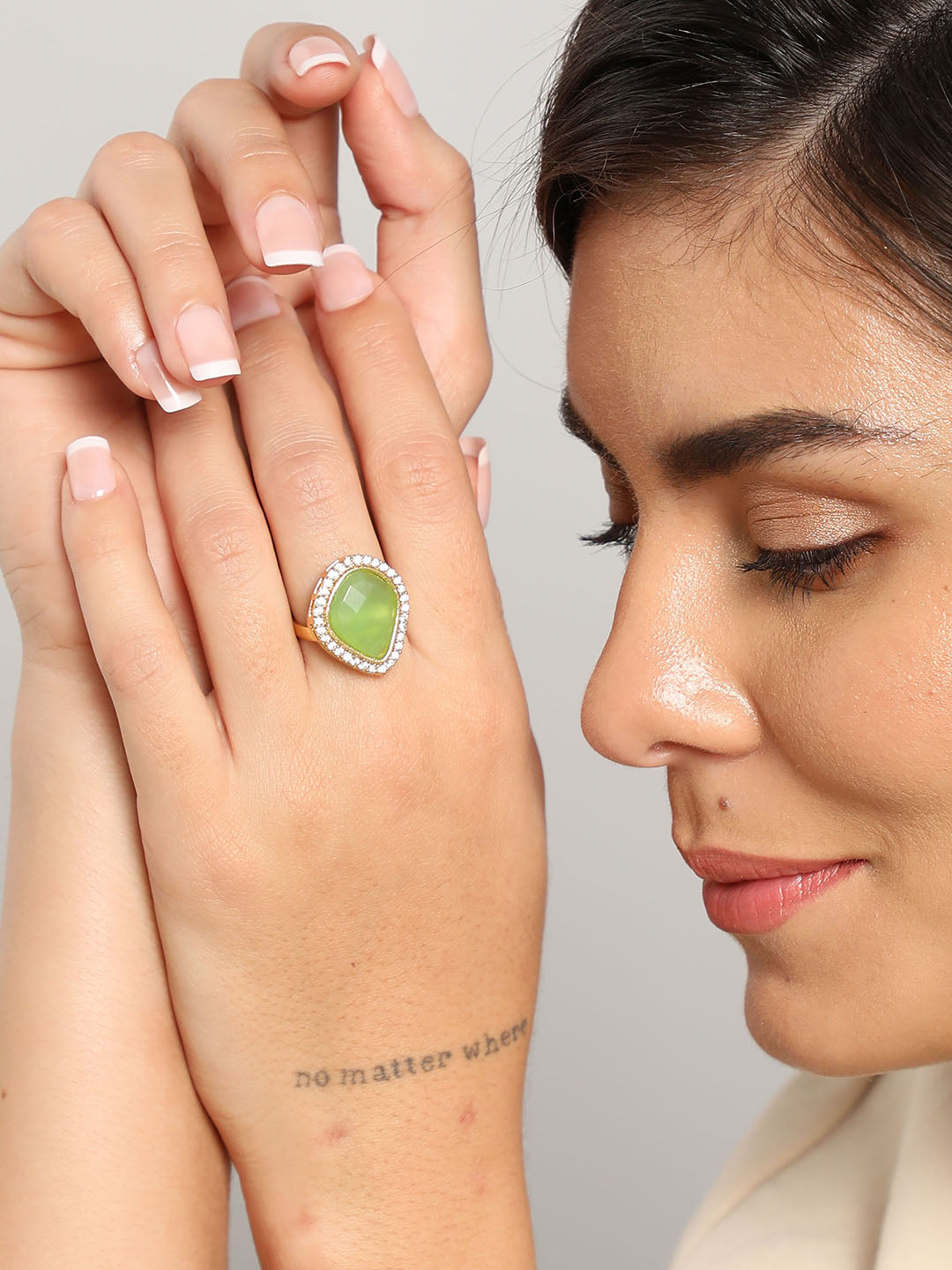 GREEN STONE RING FOR WOMEN