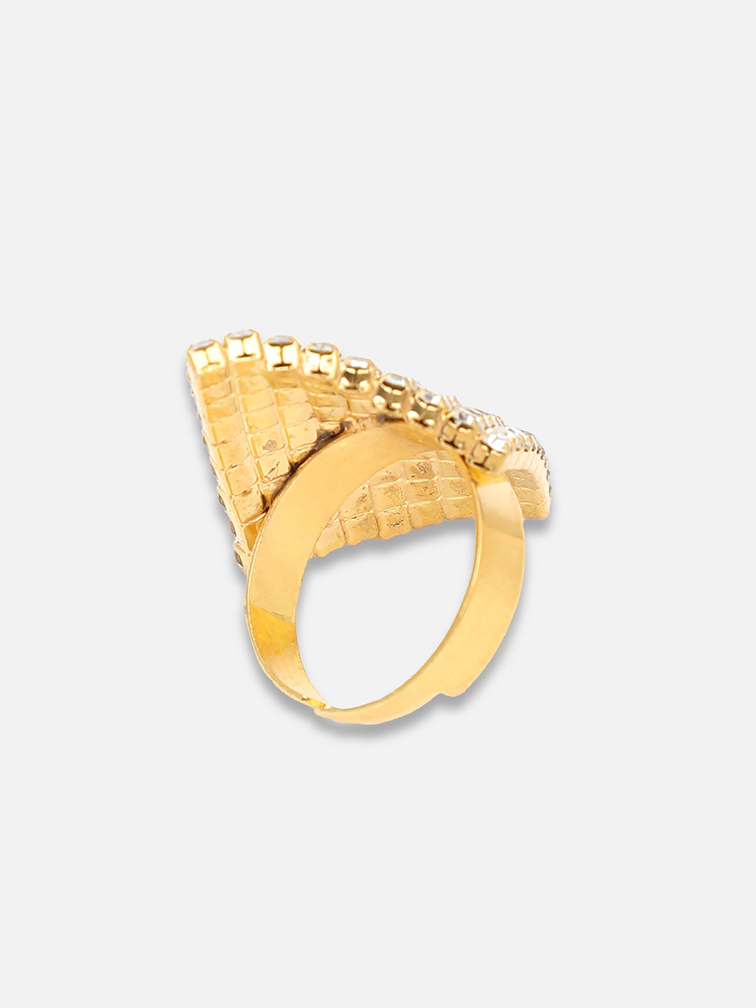 Gold Plated Party Designer Stone Ring For Women