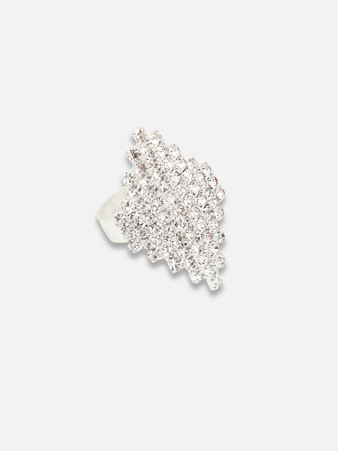 Silver Plated Party Designer Stone Ring For Women