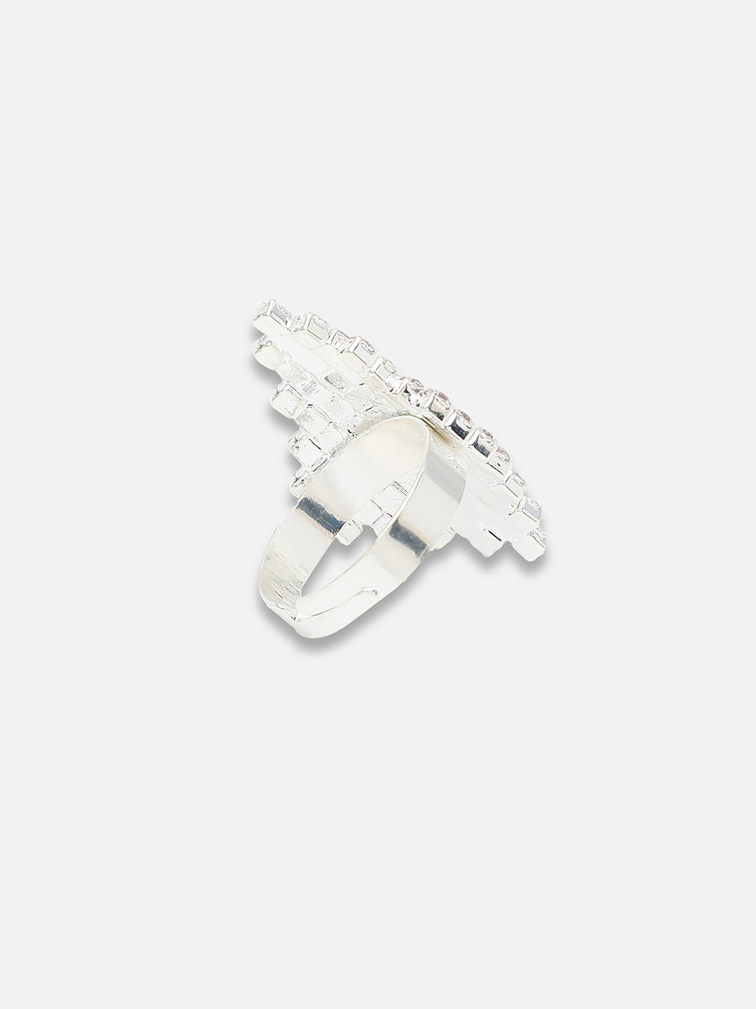 Silver Plated Party Designer Stone Ring For Women