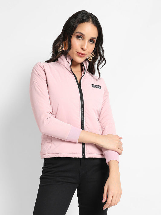 Quilted Puffer Jacket With Zip Closure