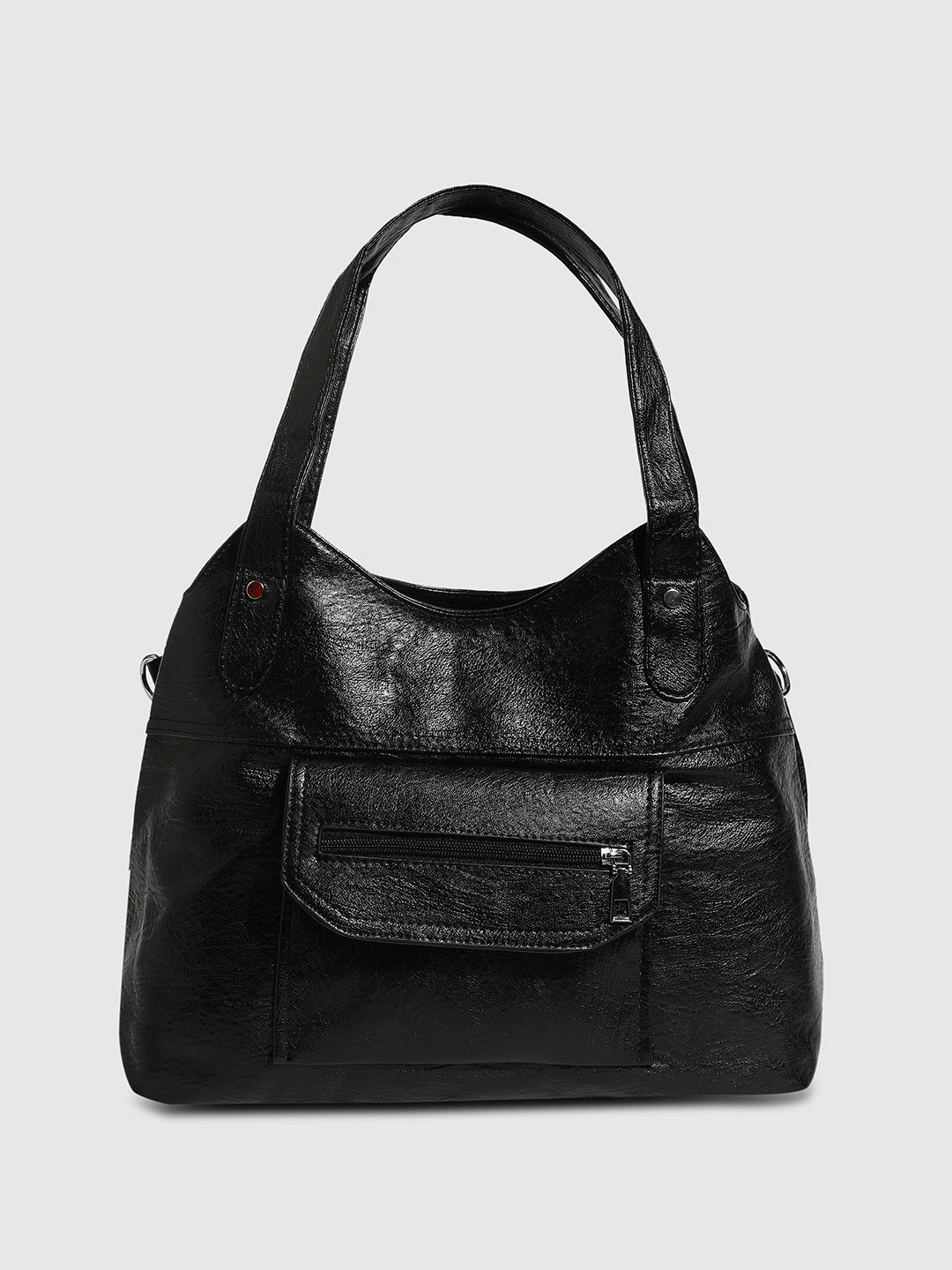 Zip Flap Handbag - Black
