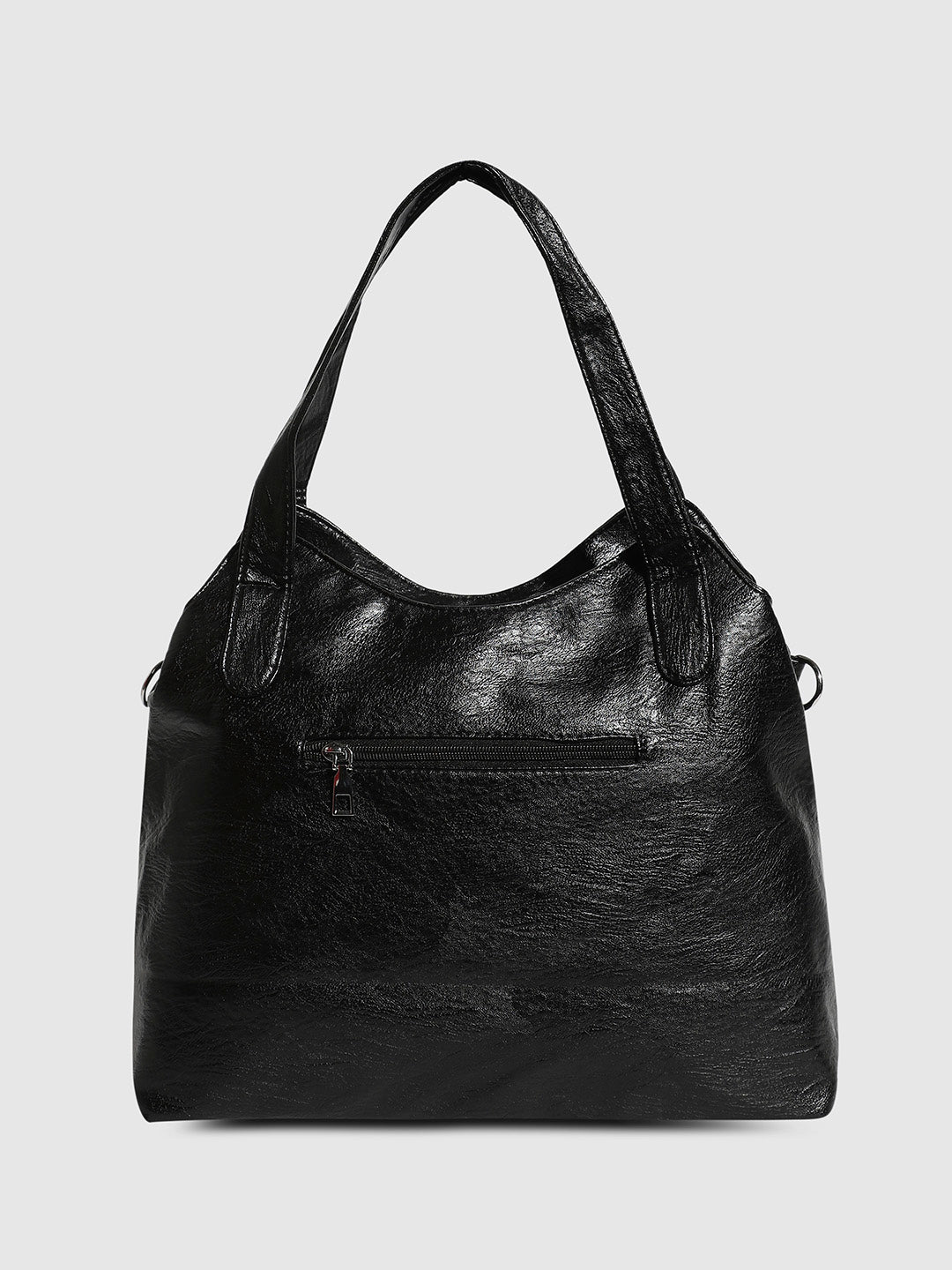 Zip Flap Handbag - Black