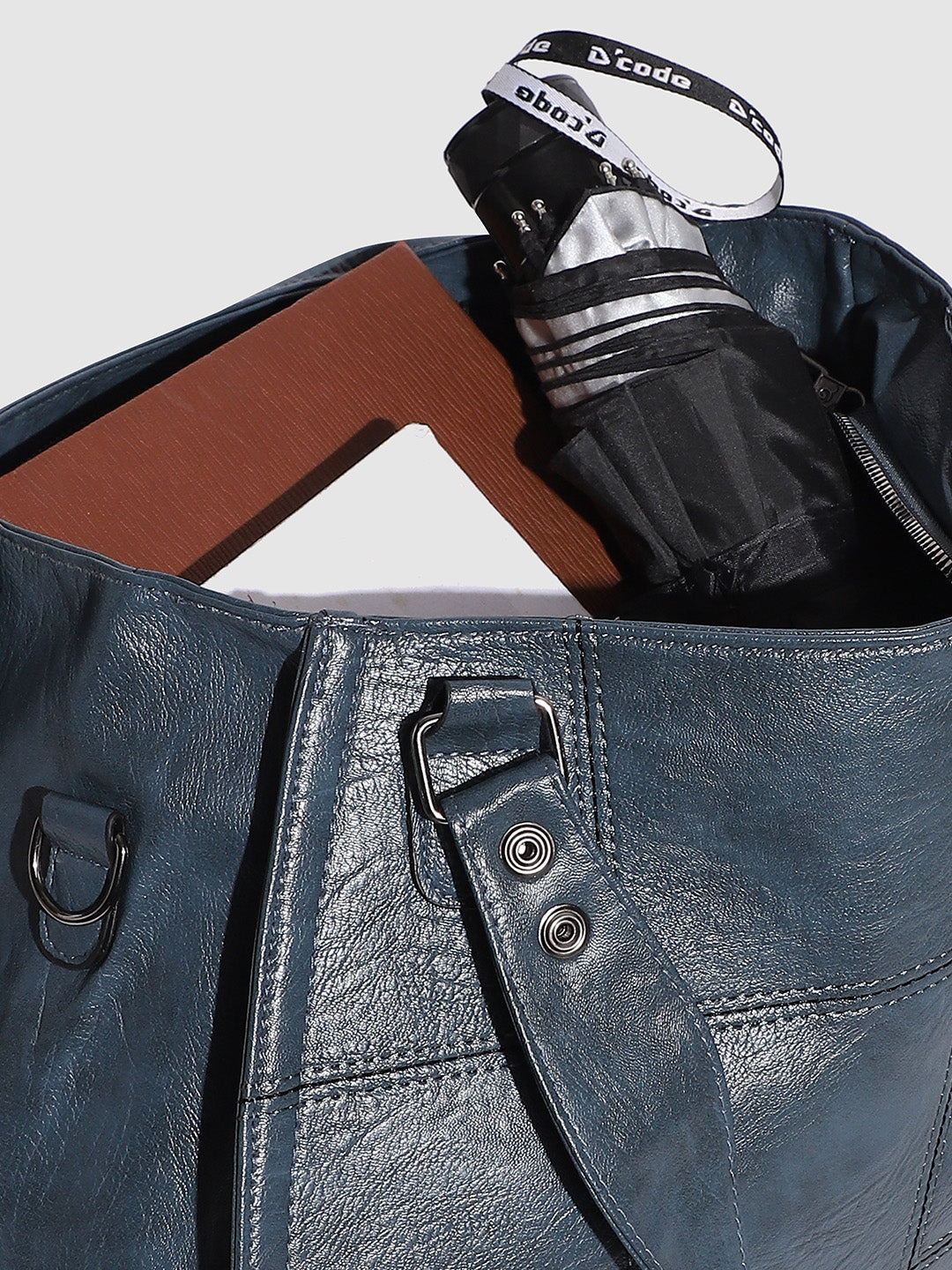 Block Stitch Handbag - Indigo Blue
