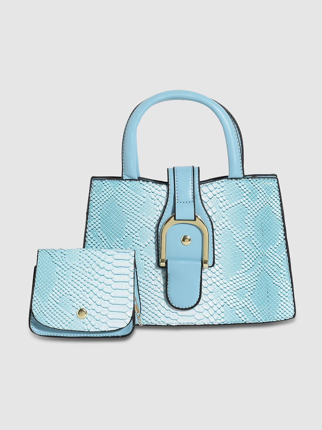 Ombre Scale Handbag - Sky Blue