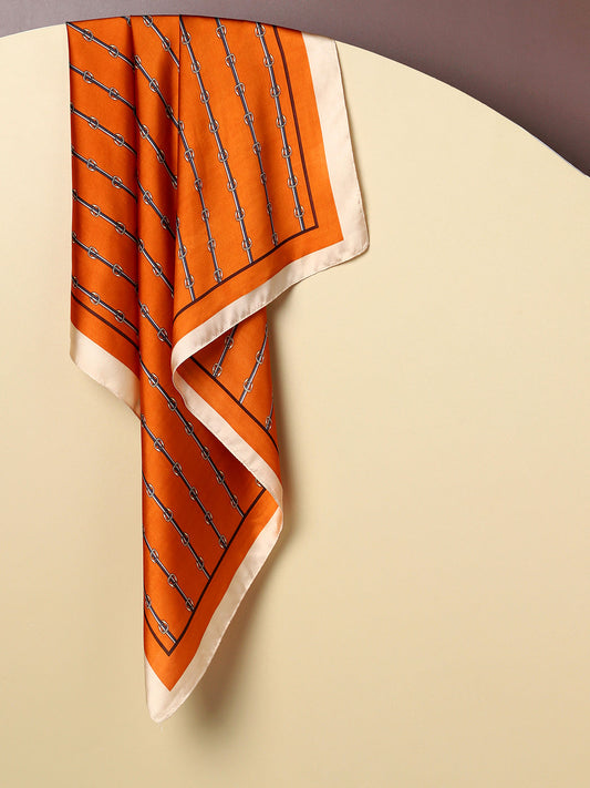 Stripped Orange Head Scarf