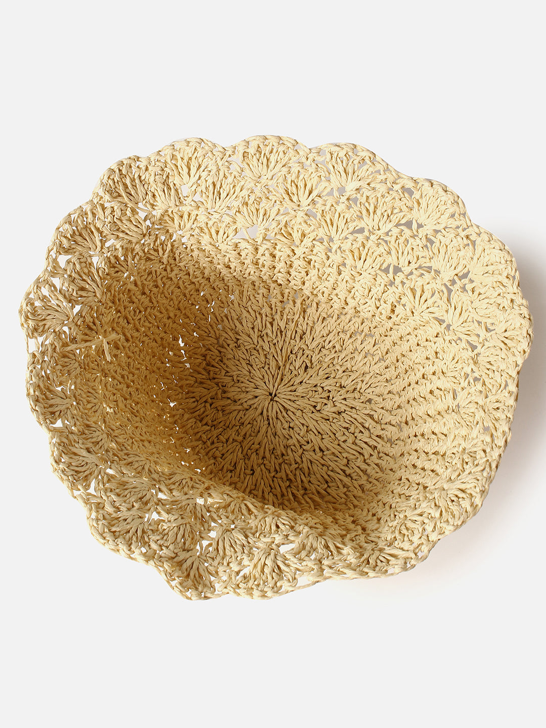 Women Beige Textured Bucket Hat