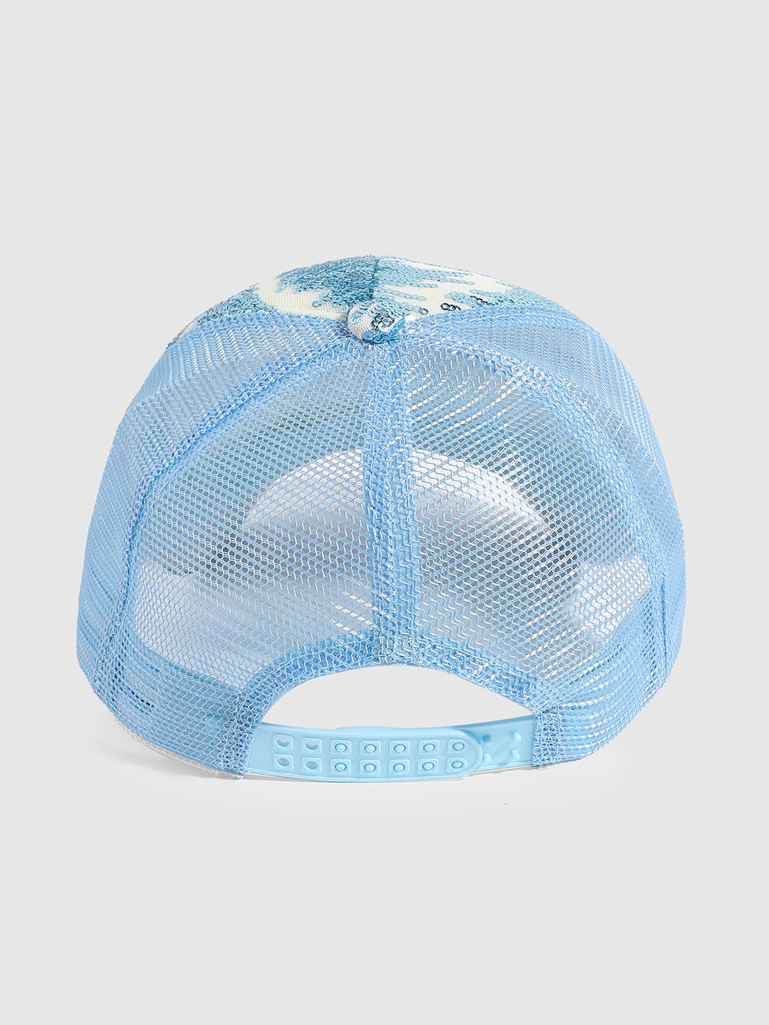 Abstract Sequin Baseball Cap - Light Blue