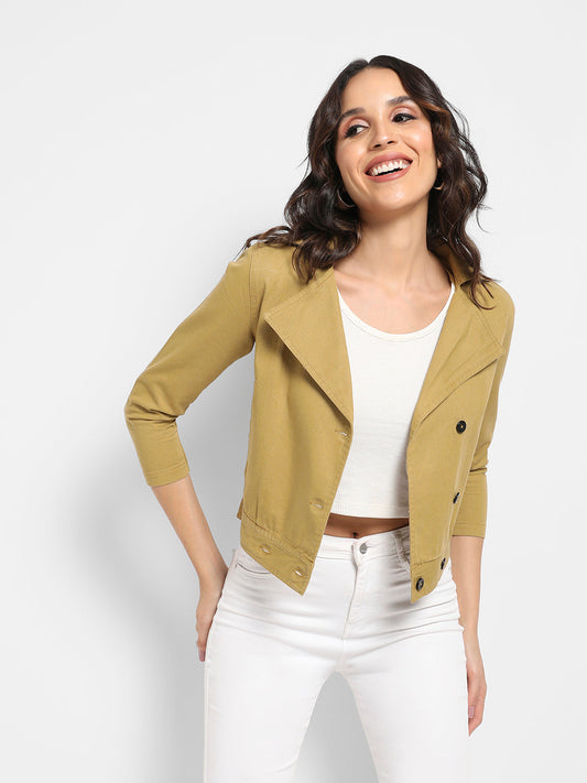 Biker Jacket With Contrast Buttons