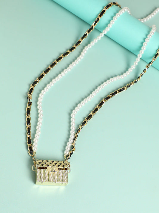 Glimmering Essentials: The Metallic Bodychain & Mini Purse Combo