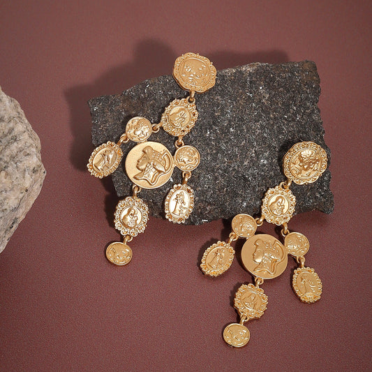 Gold-Plated Drop Earrings Earrings