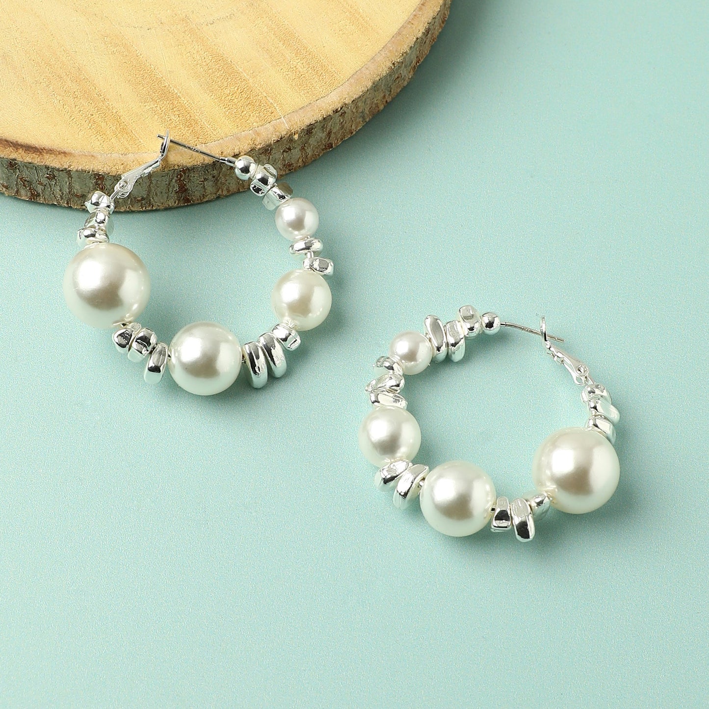 Silver-Plated Hoop Earrings Earrings