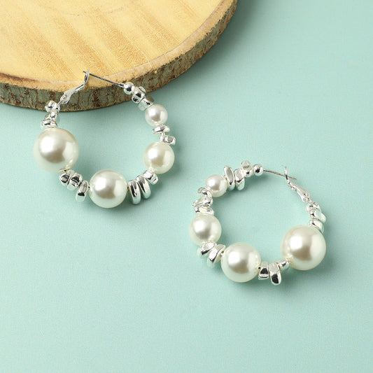 Silver-Plated Hoop Earrings Earrings