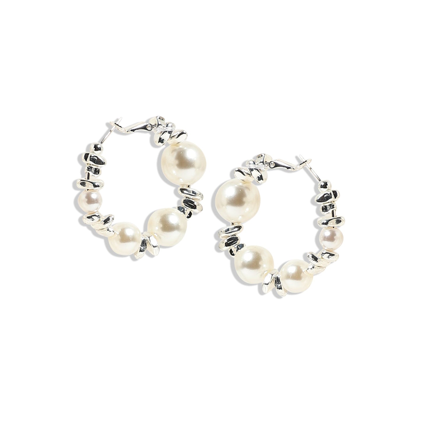 Silver-Plated Hoop Earrings Earrings