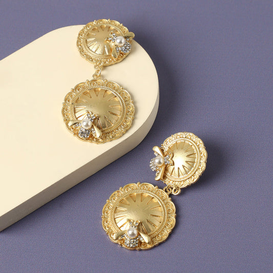 Gold-Plated Drop Earrings Earrings