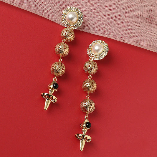 Gold-Plated Drop Earrings Earrings