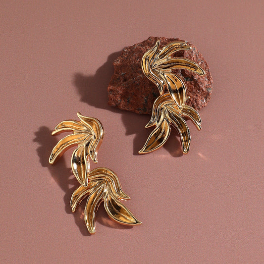 Gold-Plated Drop Earrings Earrings