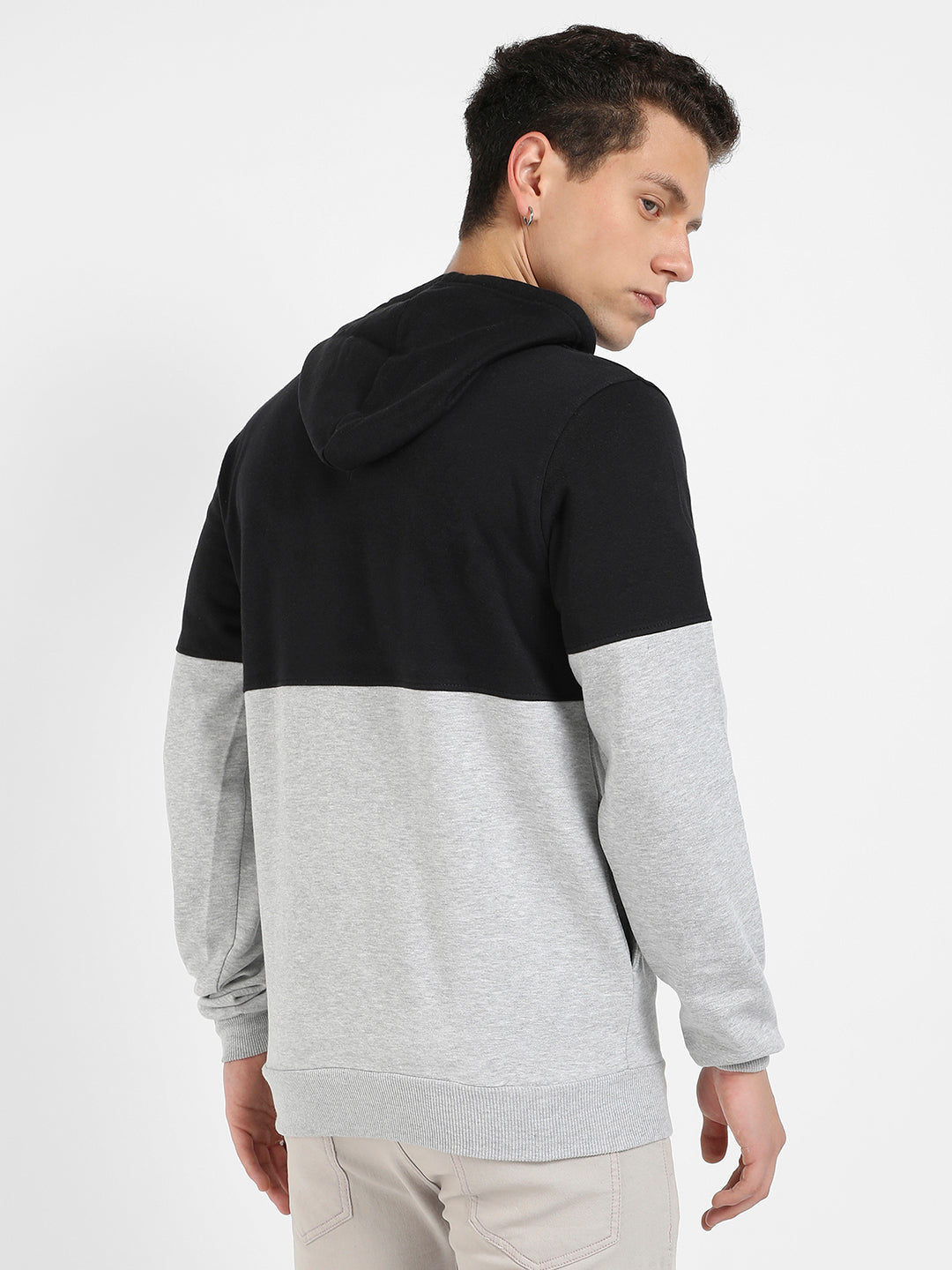 Colourblocked Hoodie With Kangaroo Pocket
