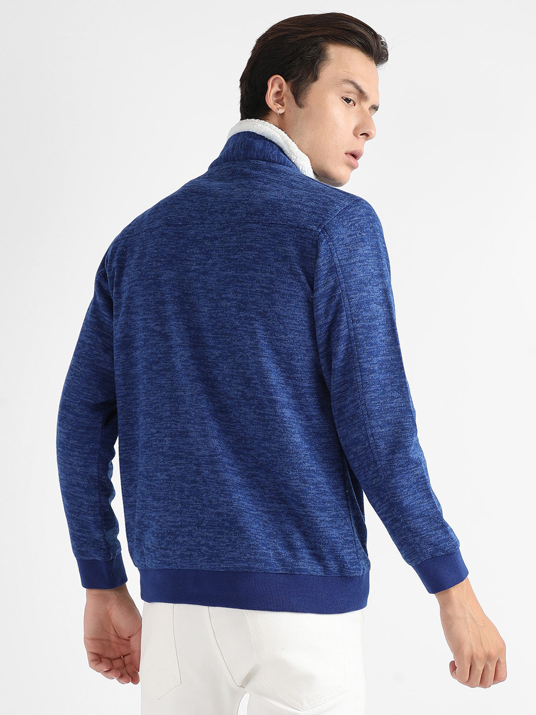 Heathered Jacket With Fleece Detail