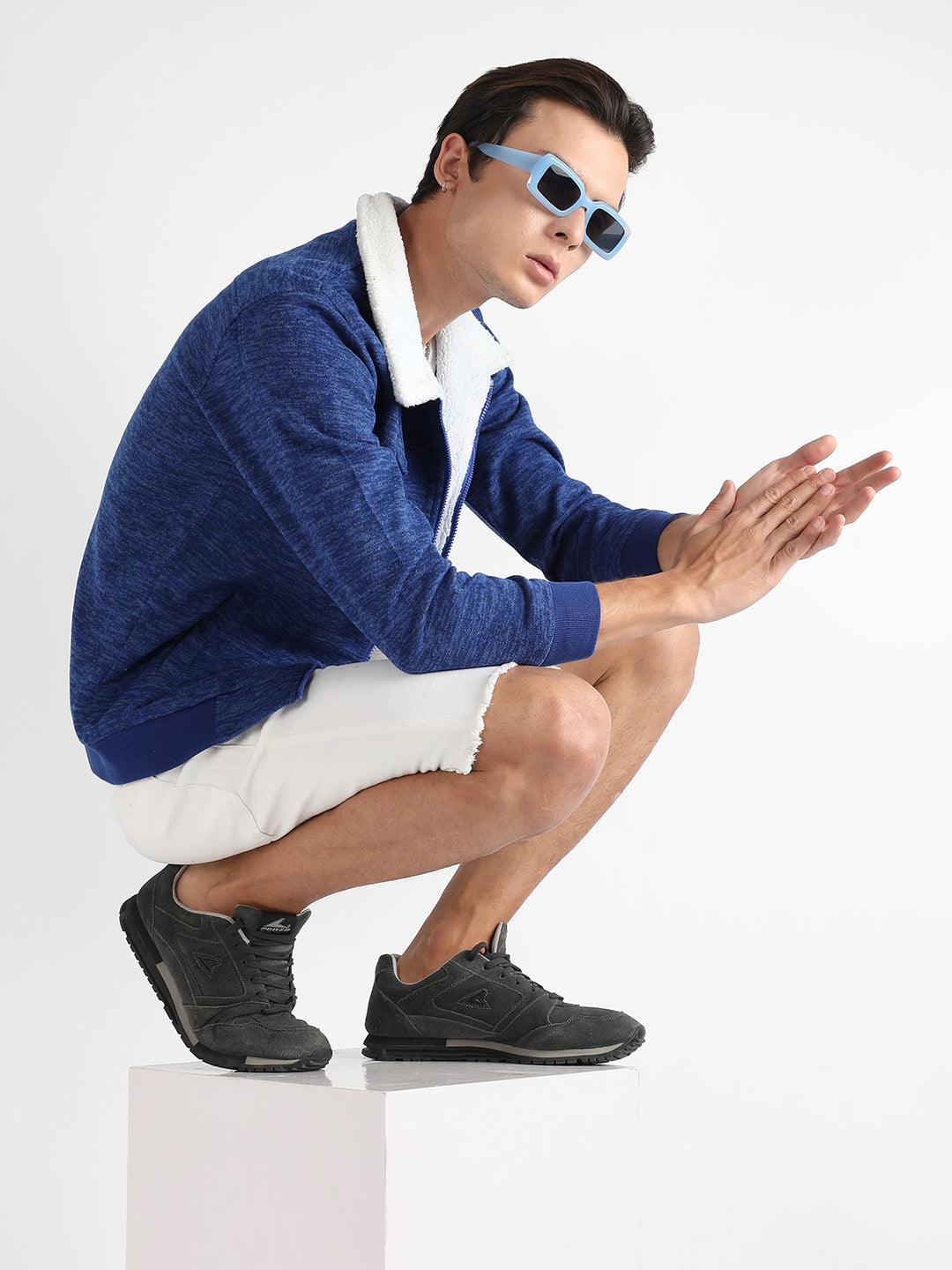 Heathered Jacket With Fleece Detail