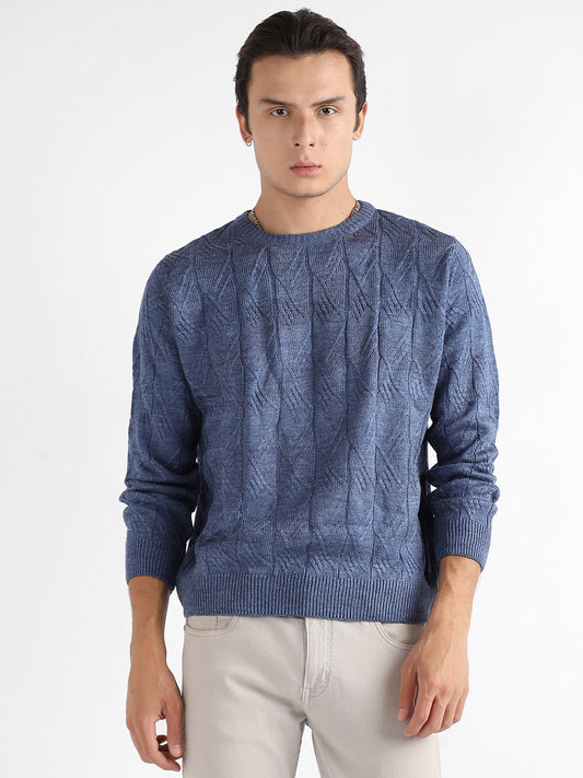 Textured Knit Pullover Sweater