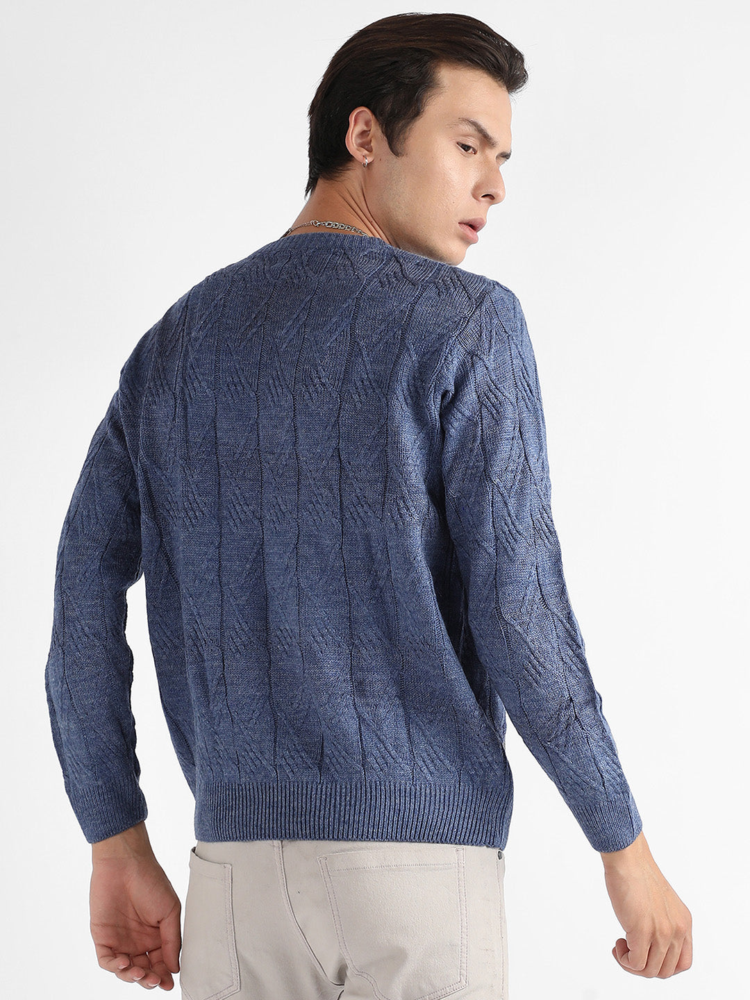 Textured Knit Pullover Sweater