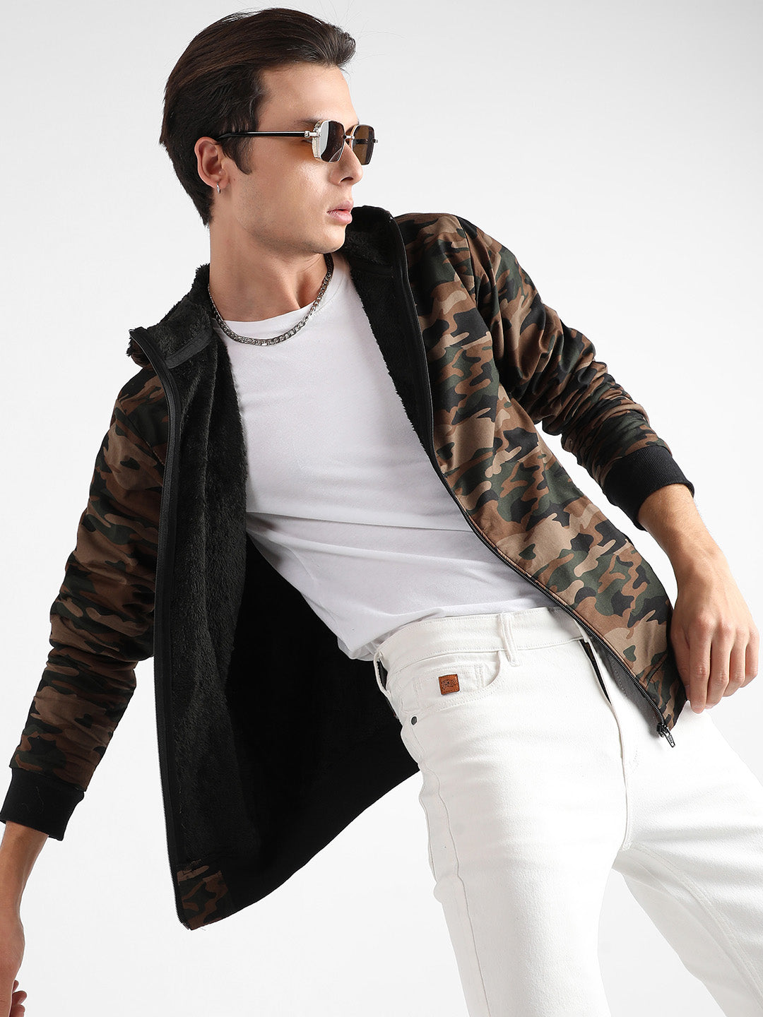 Camouflage Hoodie With Insert Pocket