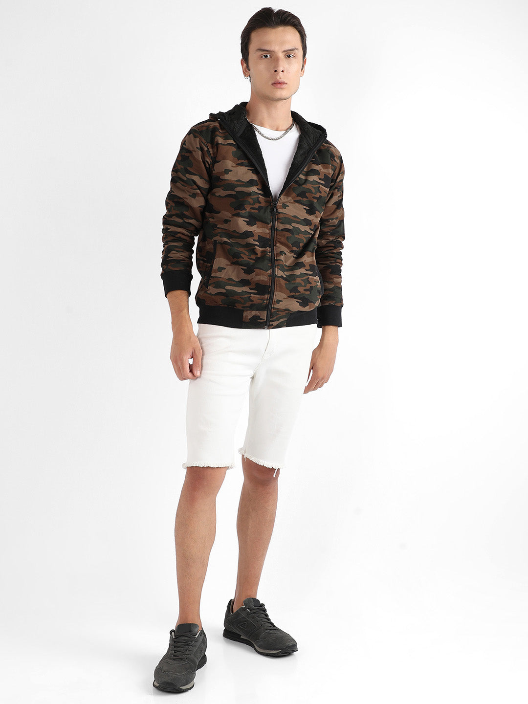 Camouflage Hoodie With Insert Pocket