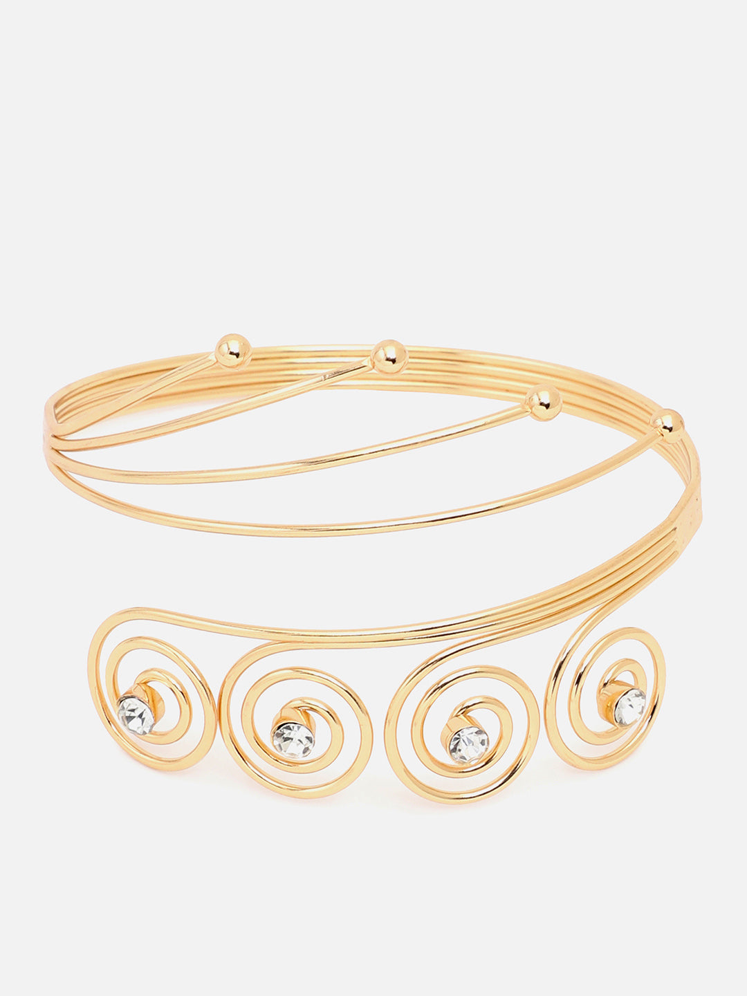 Sohi Gold Plated Spiral Detailing Armlet