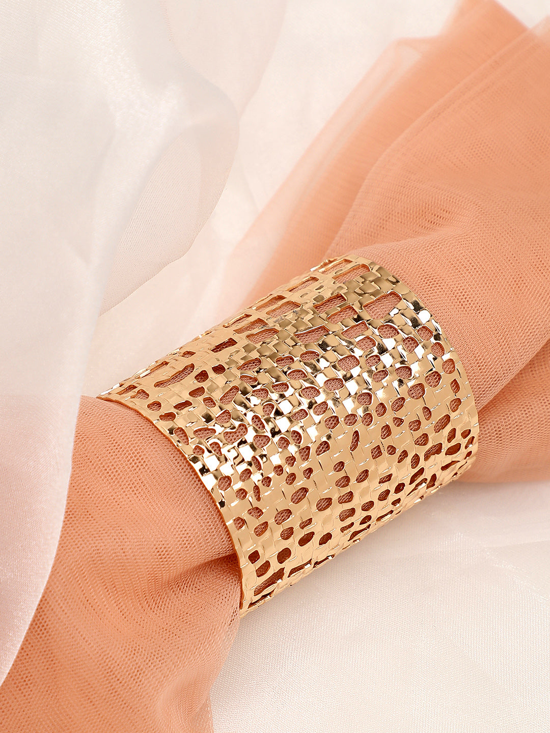 Sohi Gold Plated Contemporary Cuff Bracelet