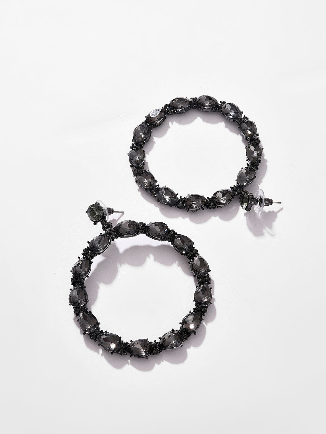 Trendy Designer Stone Hoop Earring