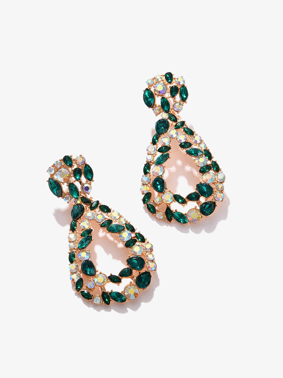 Gold Plated Designer Stone Drop Earring