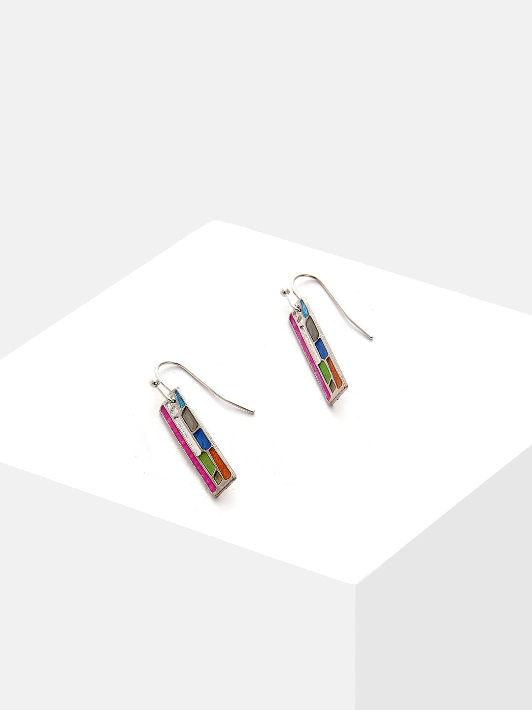 Silver Plated Designer Drop Earrings