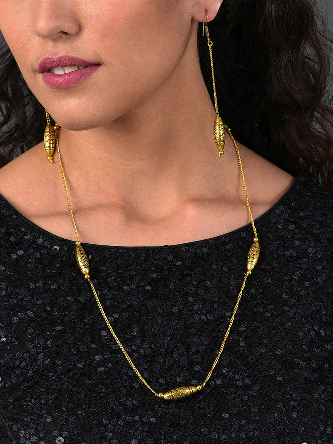 Gold Kundan Drop Earring