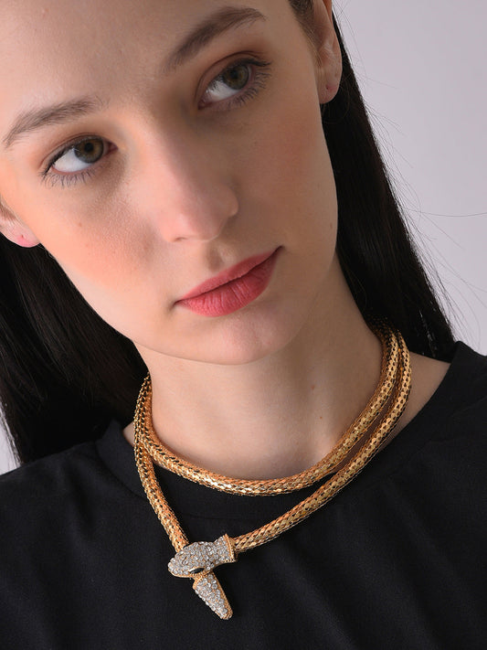 Gold Plated Designer Stone Necklace