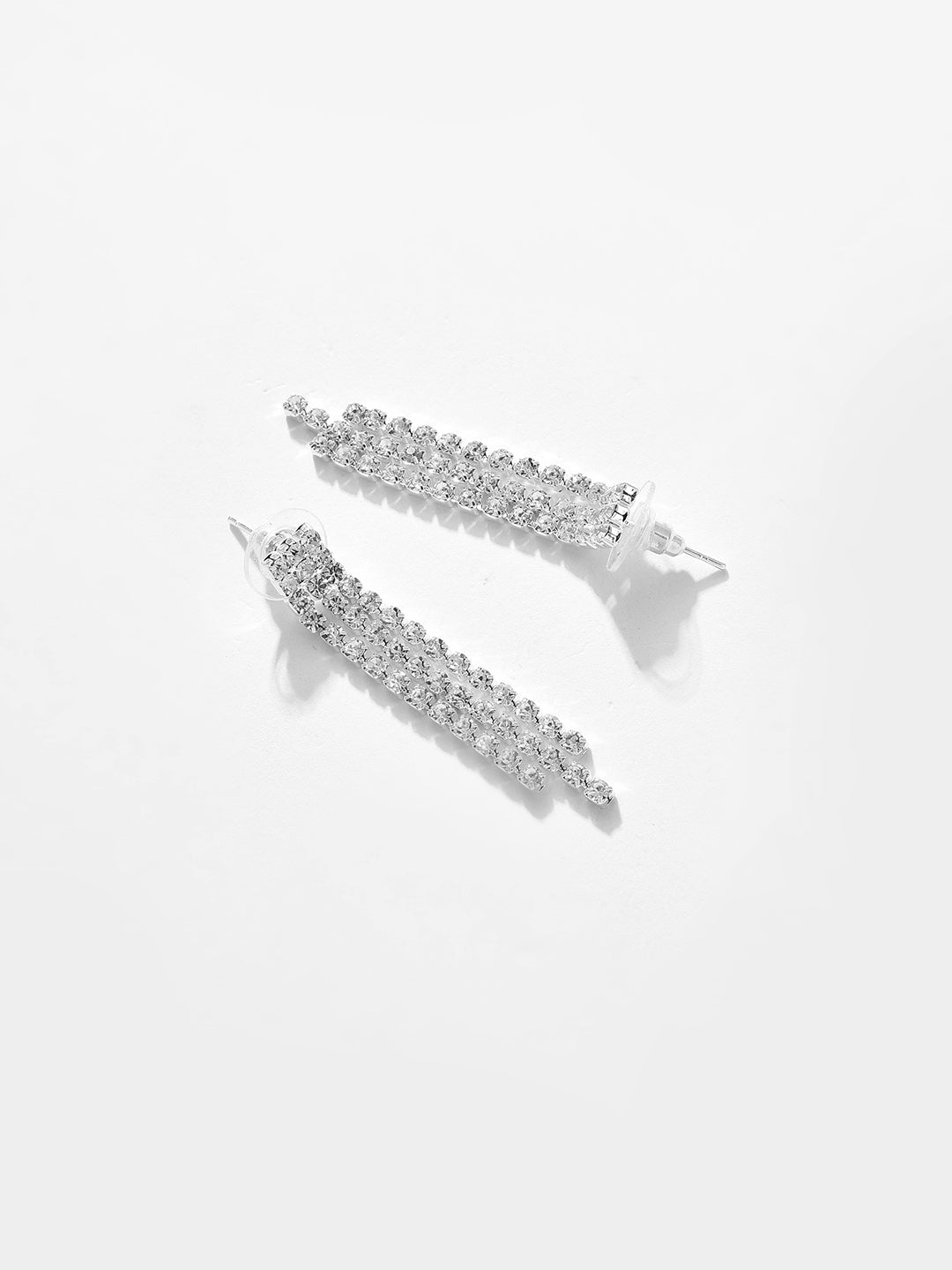 Silver Plated Designer Stone Necklace And Earring Set