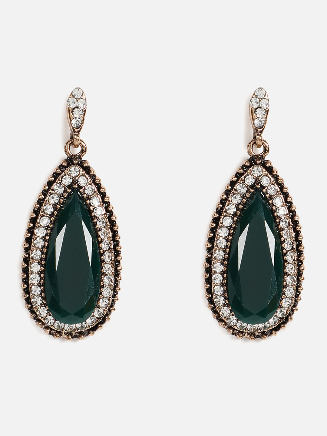 Gold Plated Designer Stone Necklace And Earring Set