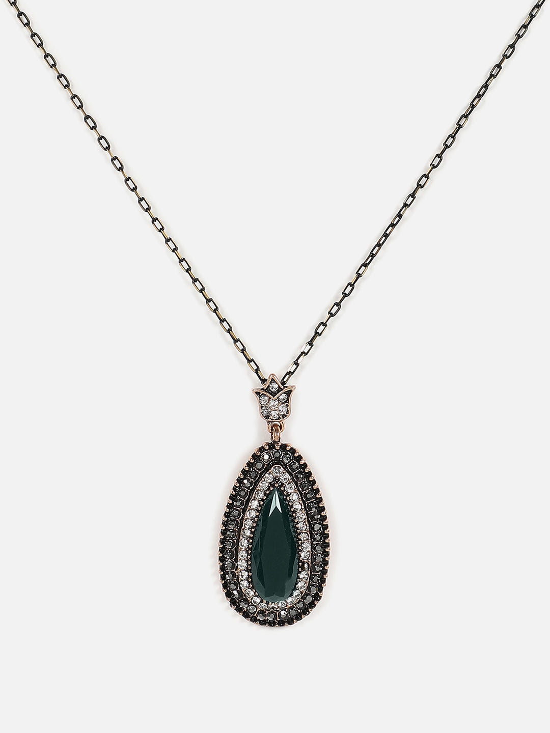 Gold Plated Designer Stone Necklace And Earring Set