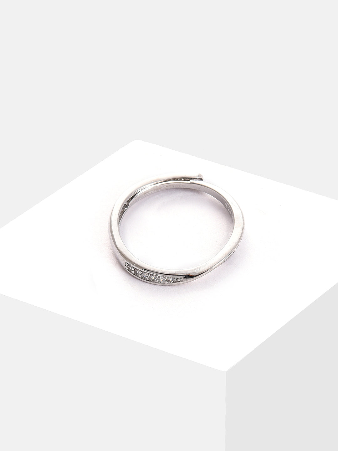 Silver Plated Designer Stone Ring