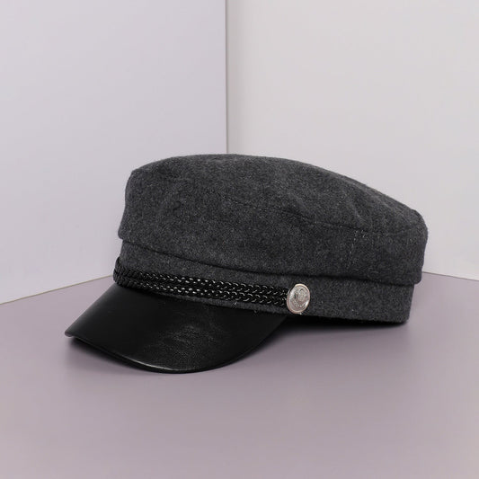 Solid Black Bretan Cap