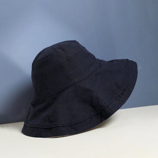 Blue Solid Bucket Hat